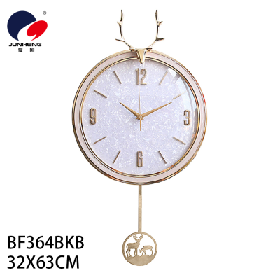 Nordic Fashion Deer Head Wall Clock Light Luxury and Simplicity Modern Home Living Room Clock Internet Celebrity European Style Wall-Mounted Mute Clock