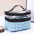 Double-Layer Cosmetic Bag Box Plaid Portable Women's Bag Makeup Artist Multi-Functional Storage Washing and MakeupBagBag