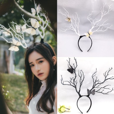 Hot Sale Tree Branch Headband Mori Style Antlers Hair Accessories Christmas Exaggerated Antlers Head Buckle Photography Prop Jewelry Wholesale