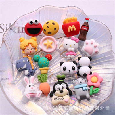 Cute DIY Resin Jewelry Accessories Dinosaur Cactus Bunny Radish Barrettes Children's Rubber Band