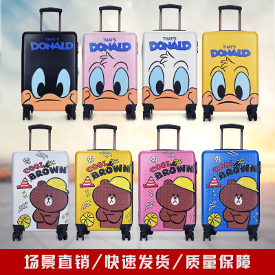 Trolley Case Children's Cartoon Universal Wheel Student Luggage 20-Inch Password Suitcase Pc Scratch-Proof Box Custom Logo