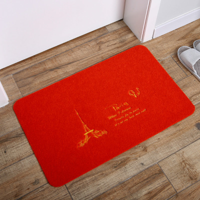 TPR Embroidered Mat Entrance Hallway Dust Removal Earth Removing Floor Mat Kitchen Absorbent Oil-Proof Carpet Cutting Customization