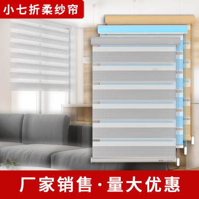 Korean-Style Manual Lifting Shading Soft Gauze Curtain Office Bathroom Bathroom Engineering Sun-Proof Louver Soft Gauze Curtain