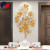 Lioele Les Ginkgo Leaf Wall Clock Living Room Creative Fashion Noiseless Clock Wall-Mounted Household Light Luxury Personality Simple Style Clock
