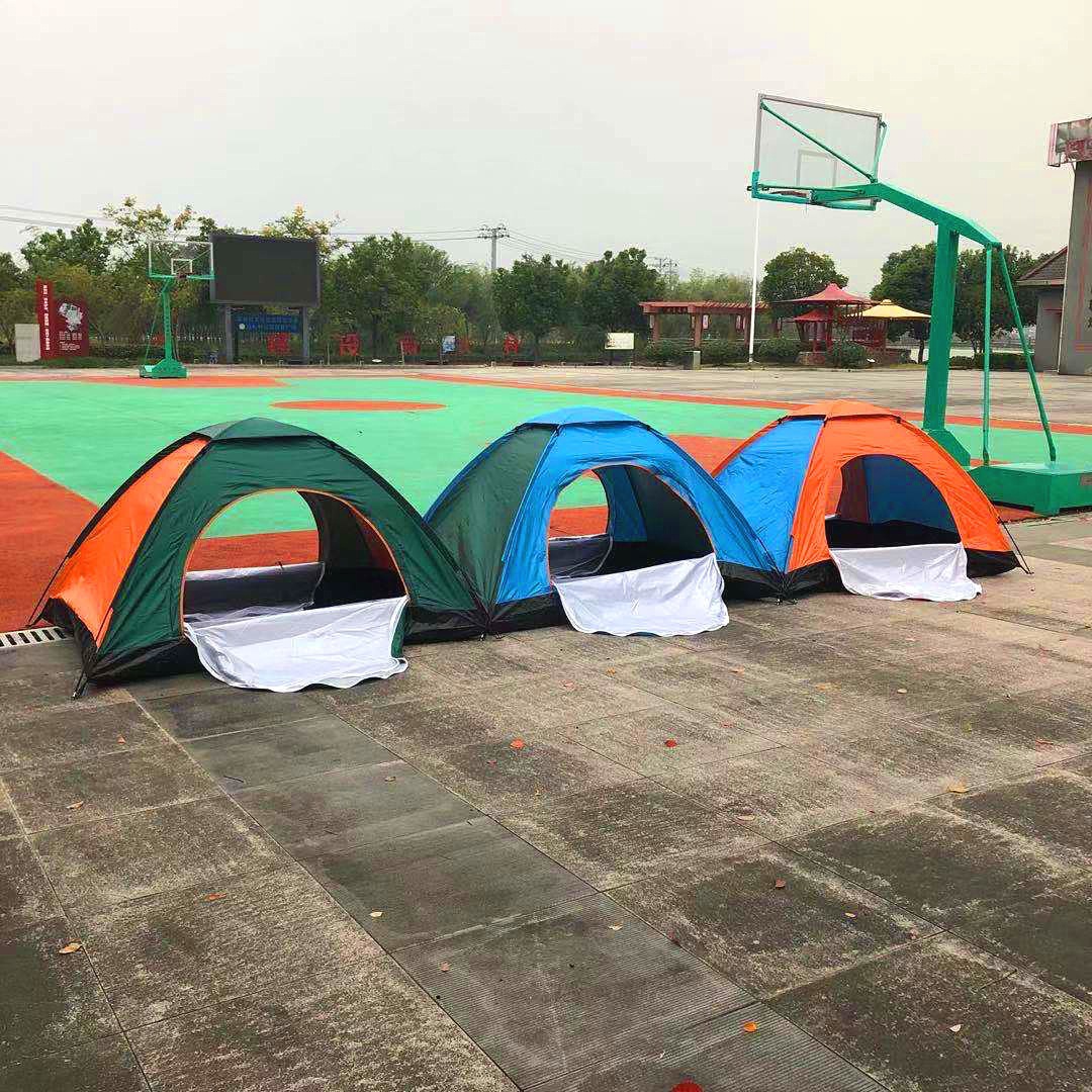 户外野营旅游帐篷 双人手动压胶篷PE底双门防晒防水防雨露营篷