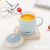 Hot Selling Fruit Ceramic Cup with Cover with Spoon Coffee Cup Creative Mug Cute Water Glass Gift Cup