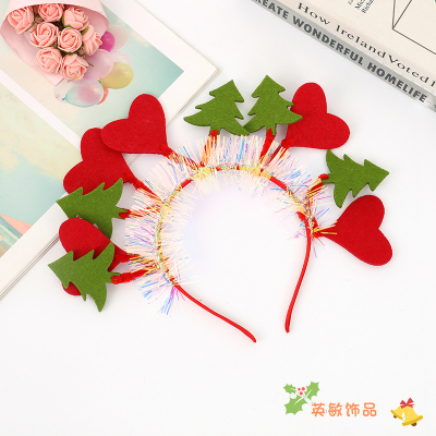 Children's New Christmas Tree Wooden Headband Adult Christmas Party Decoration Props Christmas Decorative Hair Bands Wholesale