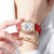 New Hot Live Popular Women's Watch Women's Watch Fashion Wine Bucket Diamond-Embedded Leather Waterproof Net Red Watch