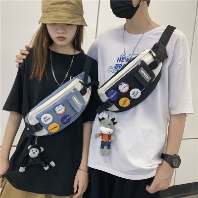 INS Trendy Brand Chest Bag Men's Casual Japanese One Shoulder Small Backpack Female Student Trendy Crossbody Bag 2021 New Waist Bag