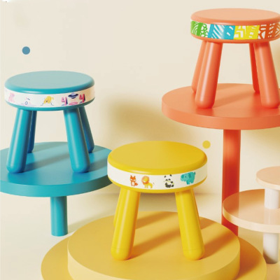 Small Stool Plastic Stool Bench Household Children's Stool Thickened Cartoon Non-Slip Storage Stool Pedal Baby Low Stool