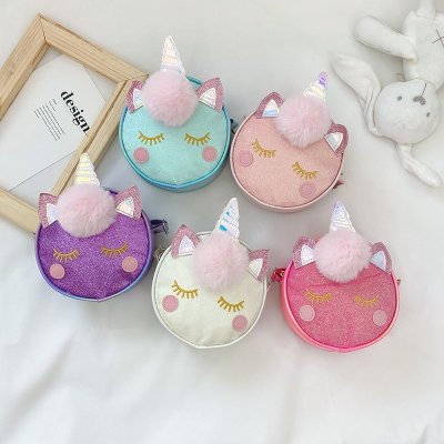 One-Shoulder Cute 2021 New Cartoon Unicorn Children's Crossbody Small Bag Net Red Fashion Little Girl Backpack