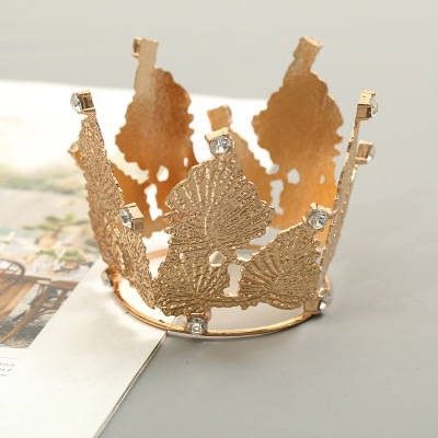 Alloy Leaves Golden Crown Birthday Cake Baking Scene Decoration Decoration Party Dress up Supplies Bridal Headdress