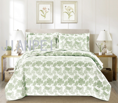 Comfortable Bedding Yarn-Dyed Poly Cotton Double-face Jacquard Three-Piece Thin Bedspread Summer Quilt Foreign Trade
