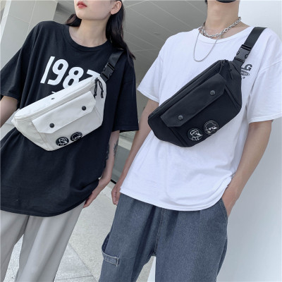 Foreign Trade 2021 New Pure Color Simple Casual Sports Waist Bag Men's Chest Bag Student Nylon Backpack Crossbody Bag