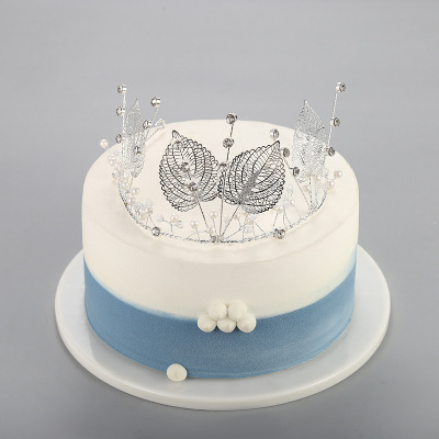 Super Fairy Birthday Cake Crown Leaf Shaped Bride Wedding Crown Wedding Dress Accessories Super Fairy Mori Women's Hair Accessories