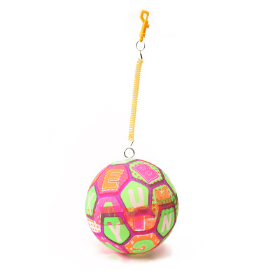 Chain Football with Rope Portable Ball Practice Football Children's Inflatable Toy Ball Stall Toy Ring Fluorescent Ball
