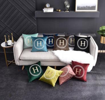 Wind Flannel Letters Pillow Cover Simple Style Cushion Plain Suede Pillow Cover