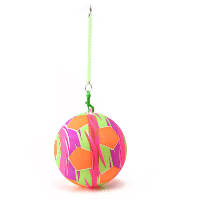 Spring Ball Chain Ball Ring Practice Football Racket Football Stall Toy Ball with Spring Rope Fluorescent Football