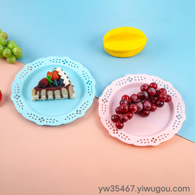 F30-681 AIRSUN round Plastic Tray Home Cake Bread Dessert Display Plate Fruit Multicolor Desktop Storage