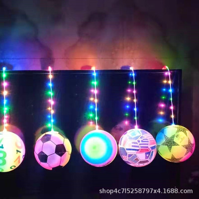 KD Luminous Fitness Ball Flash Portable Football Inflatable Elastic Ball Colorful Children's Toy Stall Night Market