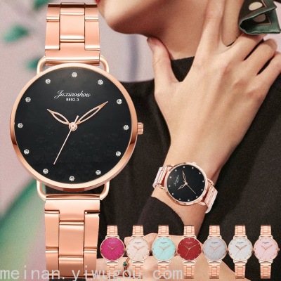 New Korean Style Women's Steel Belt Quartz Watch Carved Fashion Simple Watch Wish Popular