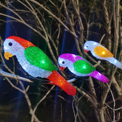 Led Parrot Decorative Lamp Solar Parrot Modeling Lamp Battery Box Bird Decorative Lamp Holiday Colored Lamp Lighting Chain