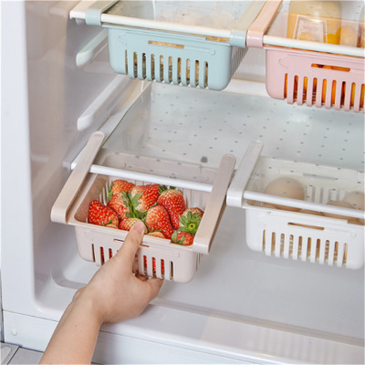 Refrigerator Storage Box Retractable Draining Rack Fruit Vegetable Rack Storage Rack Drawer Egg Crisper