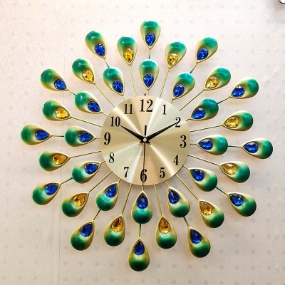 One Red Peacock Wall Clock Living Room Creative Clocks Household Mute Personality Pocket Watch Quartz Clock Clock Wholesale Foreign Trade