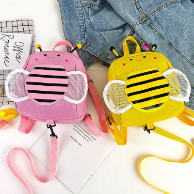2021 New 2-5 Years Old Children's Backpack Kindergarten Anti-Lost Bee Schoolbag Cute Girls' Bags