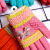 New Products in Stock Autumn and Winter Finger Gloves Cute Girls' Bow Double-Layer Jacquard Striped Cold-Proof Warm Gloves