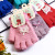 Spot Twill Autumn and Winter Gloves Half Finger Gloves Double Jacquard Striped Cute Kitten Warm Gloves Wholesale