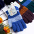Spot Twill Winter Mixed Color Finger Children's Gloves Double Jacquard Striped Students Warm-Keeping Gloves Wholesale