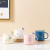 Hot Selling Star Ceramic Cup Creative Mug with Cover with Spoon Coffee Cup Office Water Glass