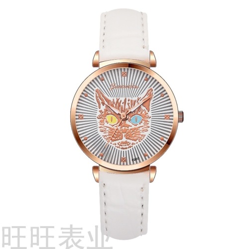 One Piece Dropshipping Middle School Student Cartoon Cat Women‘s Watch Fashionable Ethnic Style Versatile Fashion Women‘s Quartz Watch