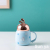 Hot Selling Rabbit Ear Sealing Cover Ceramic Cup Cartoon Pattern Mug with Lid Office Water Glass