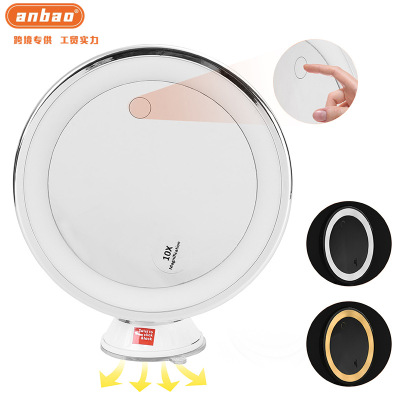 Fill Light 10 Times Magnification Desktop Usb Charging Internet Celebrity Table Mirror Touch Sensing Three Colors Cosmetic Mirror Wholesale