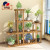 Flower Stand Multi-Layer Solid Wood Balcony Stand Succulent Plant Reinforced Solid Wood Carbonized Kindergarten Green Plant Flower Rack Free Shipping