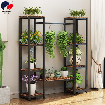 Customized Environmental Protection Iron Multi-Layer Flower Stand Multi-Functional Storage Rack Floor Indoor Partition Flower Stand Bonsai Green Radish Flower Stand