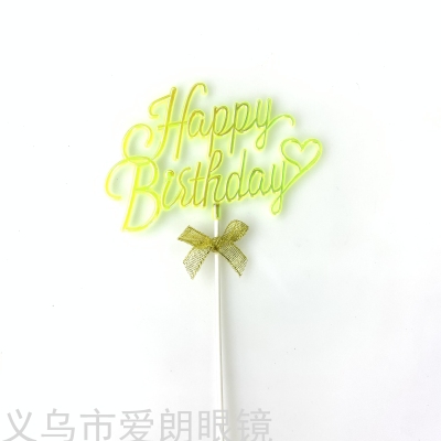 Happy Birthday Acrylic Insertion Cake Decoration Plug-in Trending Creative Birthday Decoration Plug-in Decoration