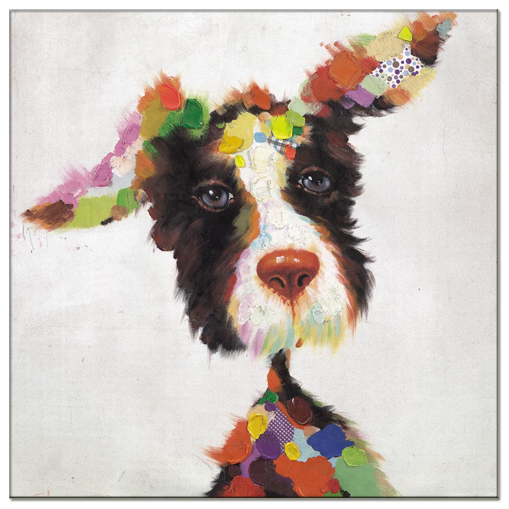 动物萌宠狗油画无框画酒店配画喷绘印刷画公寓装饰画oilpainting