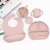 Silicone Baby Bib Baby Bowl Dinner Plate Placemat Spoon Fork Drop-Resistant Snack Cup Set