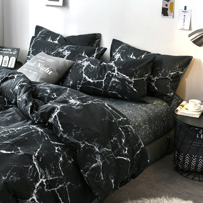 Four-Piece Bedding Set Black and White Leopard Print Quilt Cover Bed Sheet Fitted Sheet Three Or Four Piece Suit