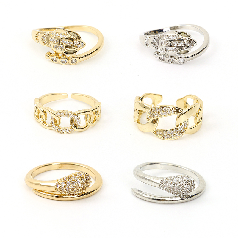 日韩ins复古时尚镶钻动物蛇形戒指女欧美网红新款简约个性指环