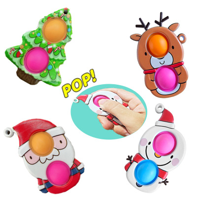 Christmas Finger Bubble Music Rat Killer Pioneer Keychain Pressure Reduction Toy Silicone Squeeze Board Decompression Toy