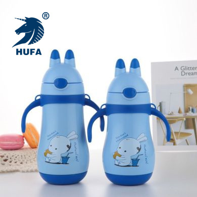 New Portable and Cute Rabbit Children's Kettle Cartoon Fashion Stainless Steel Thermos Cup Direct Feeding Bottle