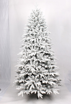 2020 New Christmas Tree 210cm PE Flocking Christmas Tree Manufacturer Christmas Snowflake Scene Decorative Tree Falling Snow Tree