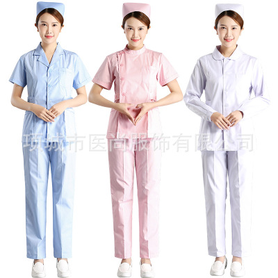 Hospital Direct Supply White Nurse Split Suit White Gown Long Sleeve and Short Sleeve Work Clothes Dental Pharmacy Dental Nurses' Uniform