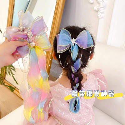 Children's Hair Accessories Girls Barrettes Baby Pearl Headdress Little Girl Headdress Flower Princess Braided Hair Hairpin