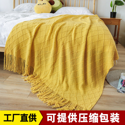 Knitted Blanket Blanket Nordic Bohemian Office Sofas Towel Cover Blanket Bed Blanket Air Conditioning Blanket