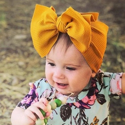 INS European and American Children's Hair Accessories DIY Cloth Headband Babies' Headgear Baby Headband Nylon Big Bow Headdress Flower